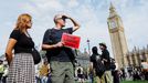 Protestující požadovali, aby britská vláda přestala vyzbrojovat Izrael.