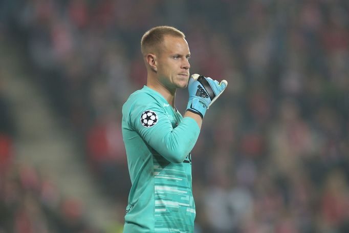 Marc-André ter Stegen v zápase LM Slavia - Barcelona