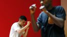 Unemployed Belgian Mohamed Sammar takes part in a "Fit for a job" boxing class in Brussels July 1, 2013. Sammar, 27, has been looking for a job in the construction sector for 2 years. "Fit for a job" is the initiative of former Belgian boxing champion Bea Diallo, whose goal was to restore the confidence of unemployed people and help them find a job through their participation in sports. Picture taken July 1, 2013. REUTERS/Francois Lenoir (BELGIUM - Tags: SPORT BOXING SOCIETY BUSINESS EMPLOYMENT) Published: Čec. 5, 2013, 4:25 odp.