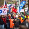 Stávka odborů, protest, demonstrace, pochod