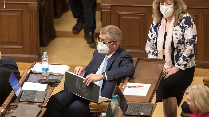 Předseda hnutí ANO Andrej Babiš ve sněmovně.