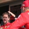Sebastian Vettel a Mick Schumacher při testech Ferrari v Sáchiru 2019