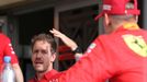 Sebastian Vettel a Mick Schumacher při testech Ferrari v Sáchiru 2019