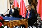 Prezident Miloš Zeman se ve středu 27. dubna 2022 na Pražském hradě setkal s prezidentem Polska Andrzejem Dudou.