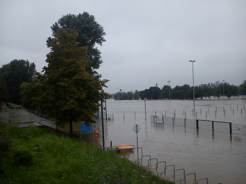 Záplavy v dějišti MS inlinistů v Drážďanech