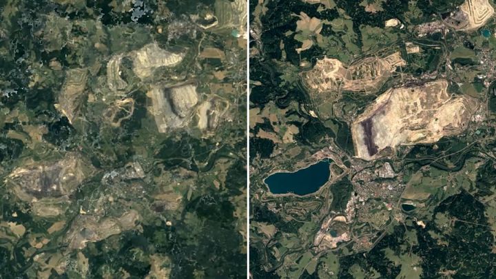Co všechno "požírá" Česko. Čtyřicetiletý časosběr odhalil proměnu krajiny; Zdroj foto: Google Earth