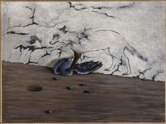 Toyen: Na zámku La Coste, 1943, olej, plátno, 65 × 87 cm.