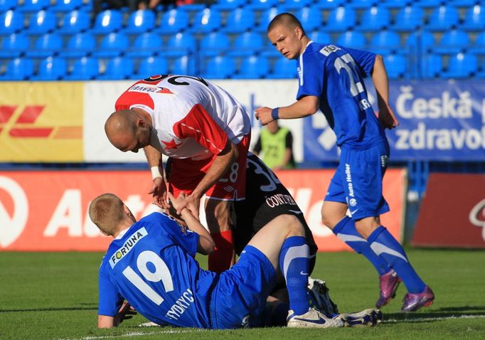 Baník - Slavia, momentky z utkání 29. kola Gambrinus ligy, v němž ostravský klub téměř jistě získal definitivu, pokud jde o záchranu v první lize.