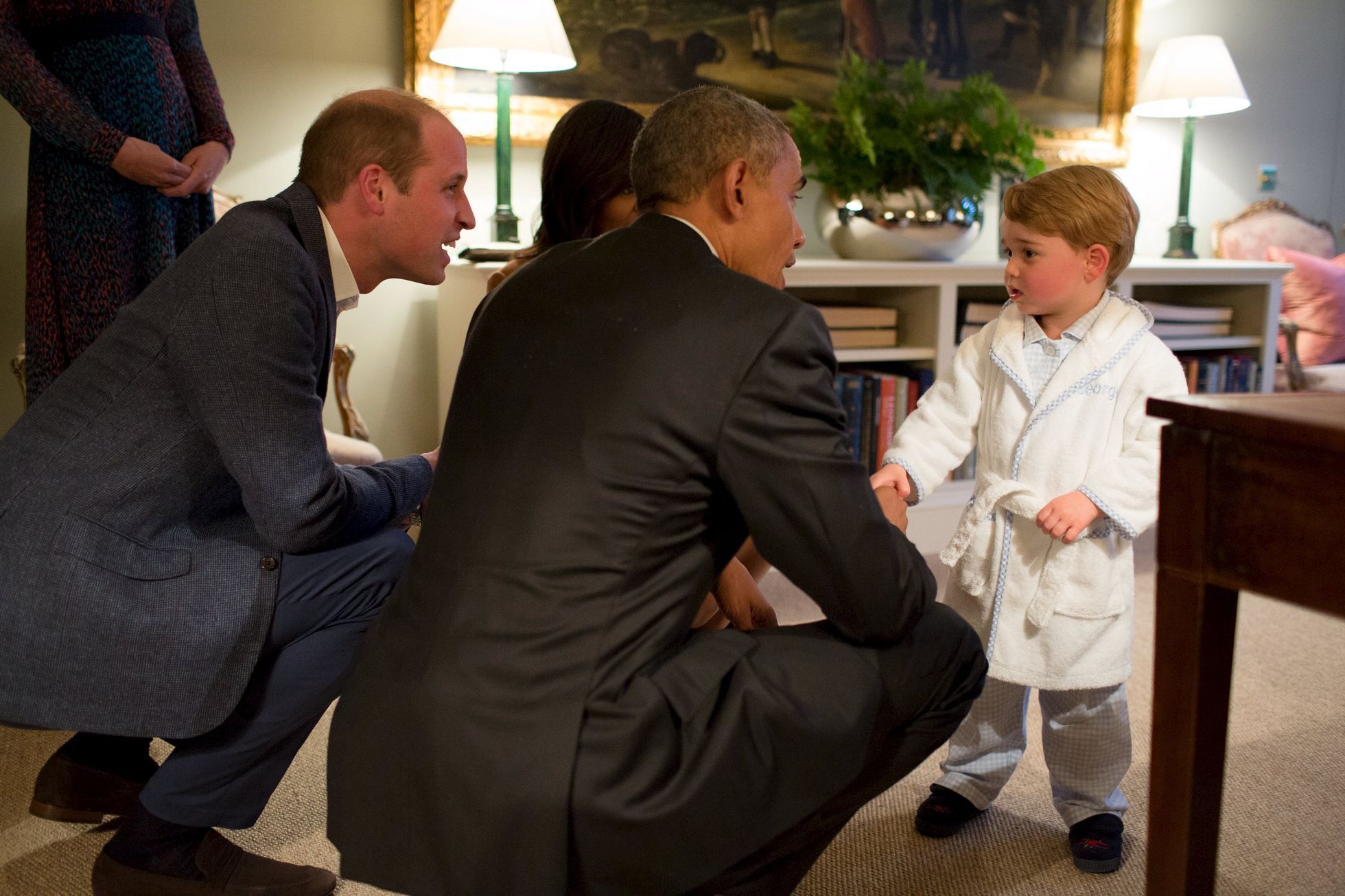 Barack Obama, princ Wiliam a princ George