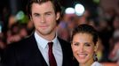 Chris Hemsworth arrives on the red carpet with his wife Elsa Pataky before a screening of the film "Rush