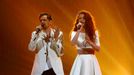 Singers Morland and Debrah Scarlett representing Norway perform the song &quot;A Monster Like Me&quot; during the second semifinal of the upcoming 60th annual Eurovision