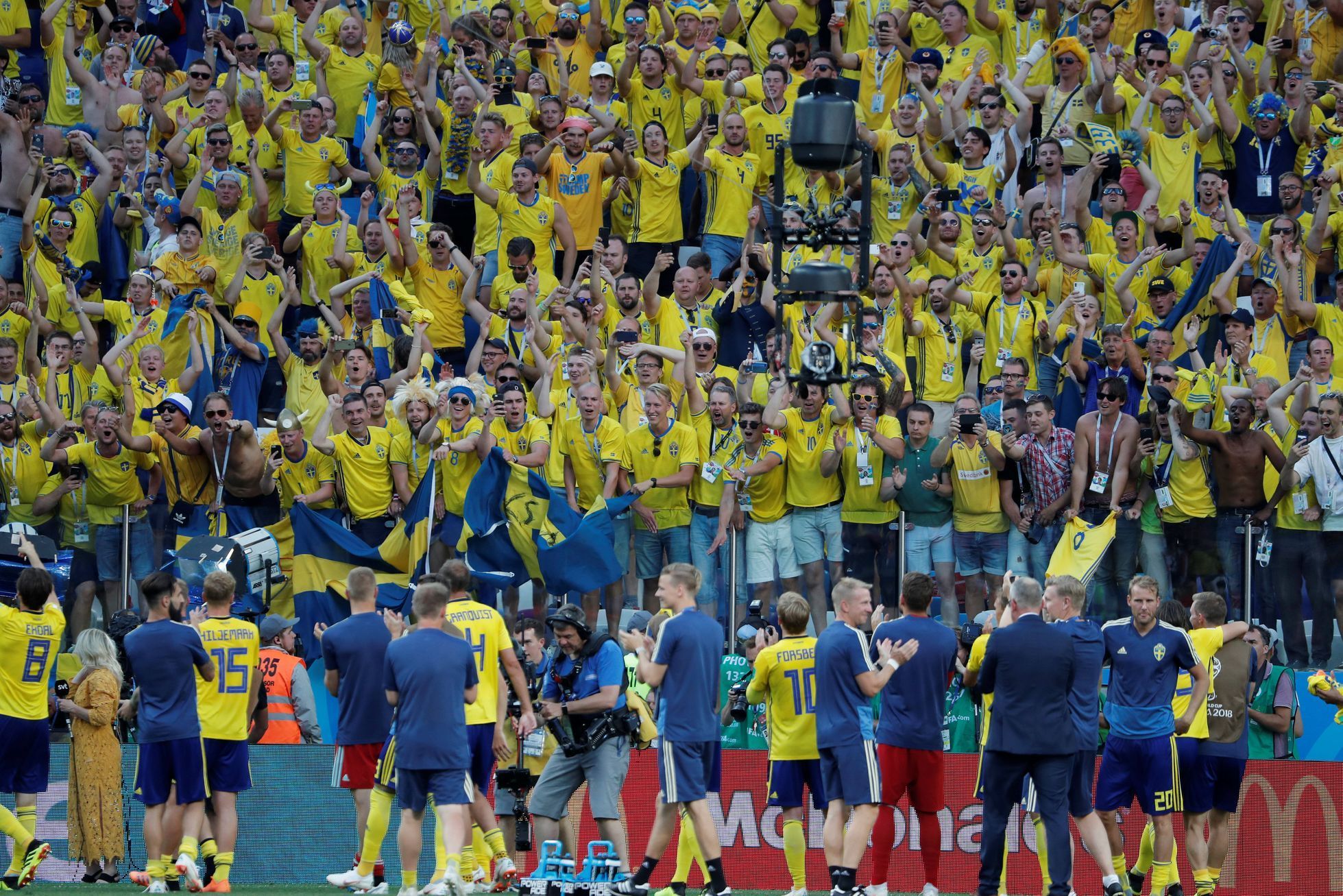 MS ve fotbale 2018: Radost fotbalistů Švédska