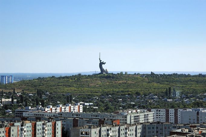 Russia kind on the city of Volgograd from height