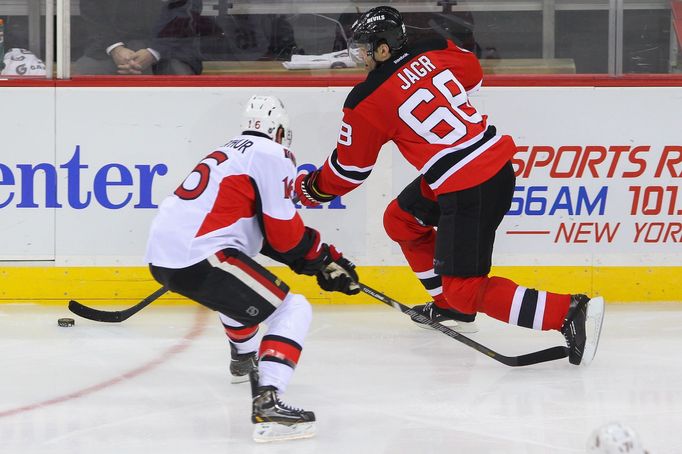 NHL: Ottawa Senators at New Jersey Devils (Jágr a MacArthur)