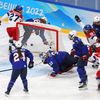 Michaela Pejzlová dává gól ve čtvrtfinále ZOH 2022 v Pekingu Česko - USA