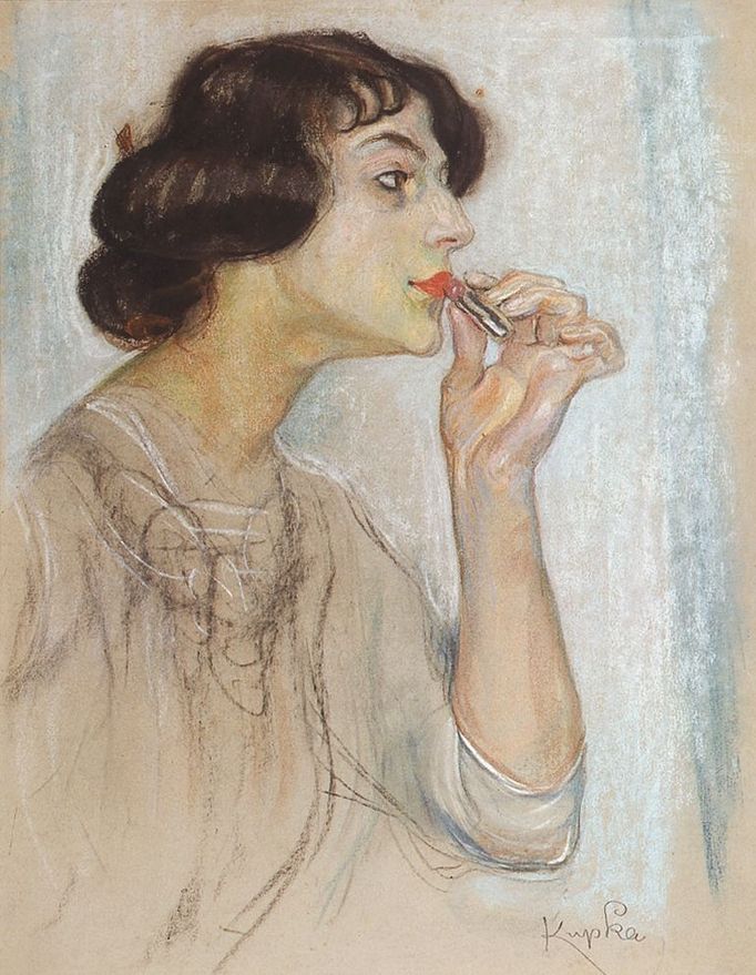 Růž na rty. 1907-1908, pastel, papír, 600 x 480 mm