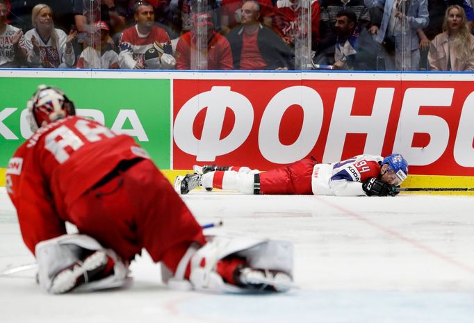 Česko - Rusko v souboji o bronz na MS 2019: Andrej Vasilevskij a Radek Faksa