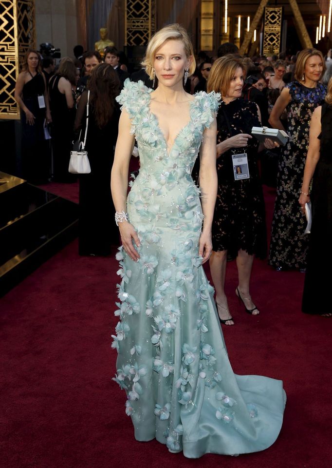 Cate Blanchett, nominated for Best Actress for her role in &quot;Carol,&quot; arrives at the 88th Academy Awards in Hollywood, California