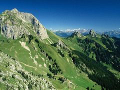 pohled na francouzské Alpy v létě