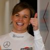 Susie Wolffová při tréninku na VC formule 1 v Silverstone