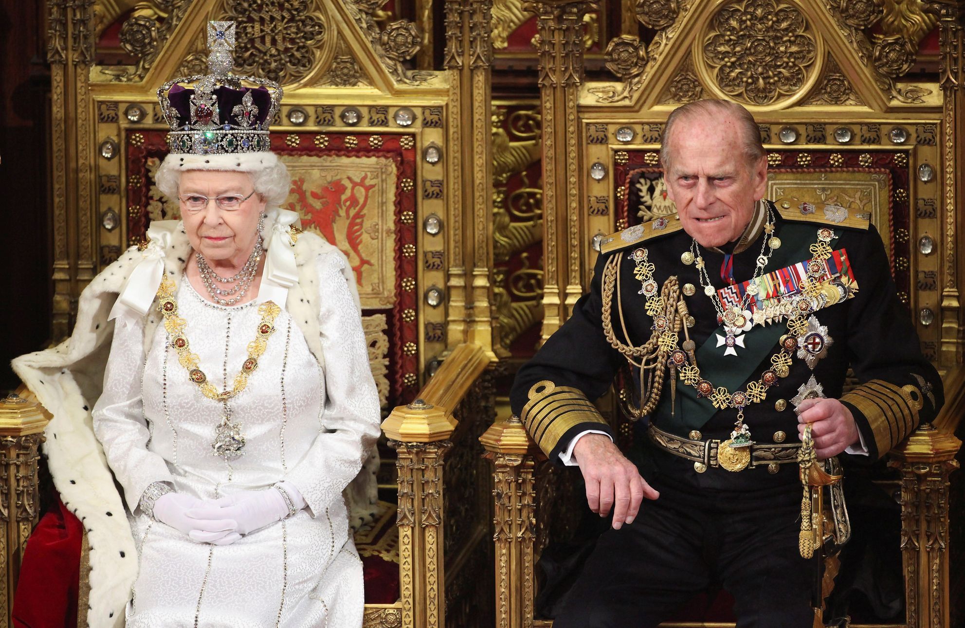 Královna Alžběta II. a princ Philip v roce 2012.