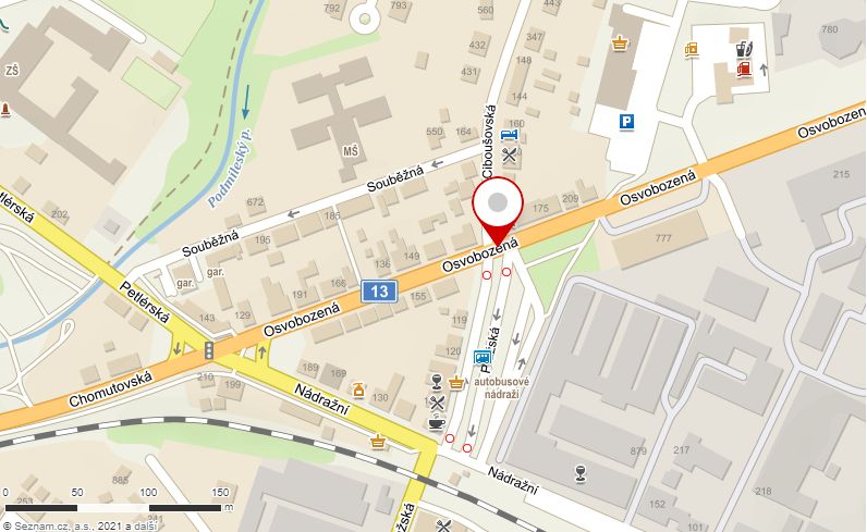 Mapa nehodových míst I/13 Klášterec nad Ohří