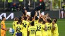 Soccer Football - Europa League Final - Villarreal v Manchester United - Polsat Plus Arena Gdansk, Gdansk, Poland - May 26, 2021 Villarreal players celebrate with coach U