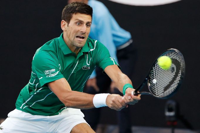 Novak Djokovič v semifinálovém utkání Australian Open 2020