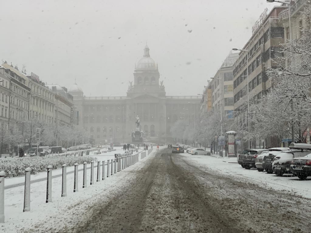 Praha, sníh, počasí
