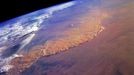 Dust Storm in the Sahara Desert View from the space shuttle Endeavour of a huge dust storm in the Sahara Desert. The storm covers hundreds of miles in Libya and Algeria. | View from: Space Shuttle 'Endeavour'.