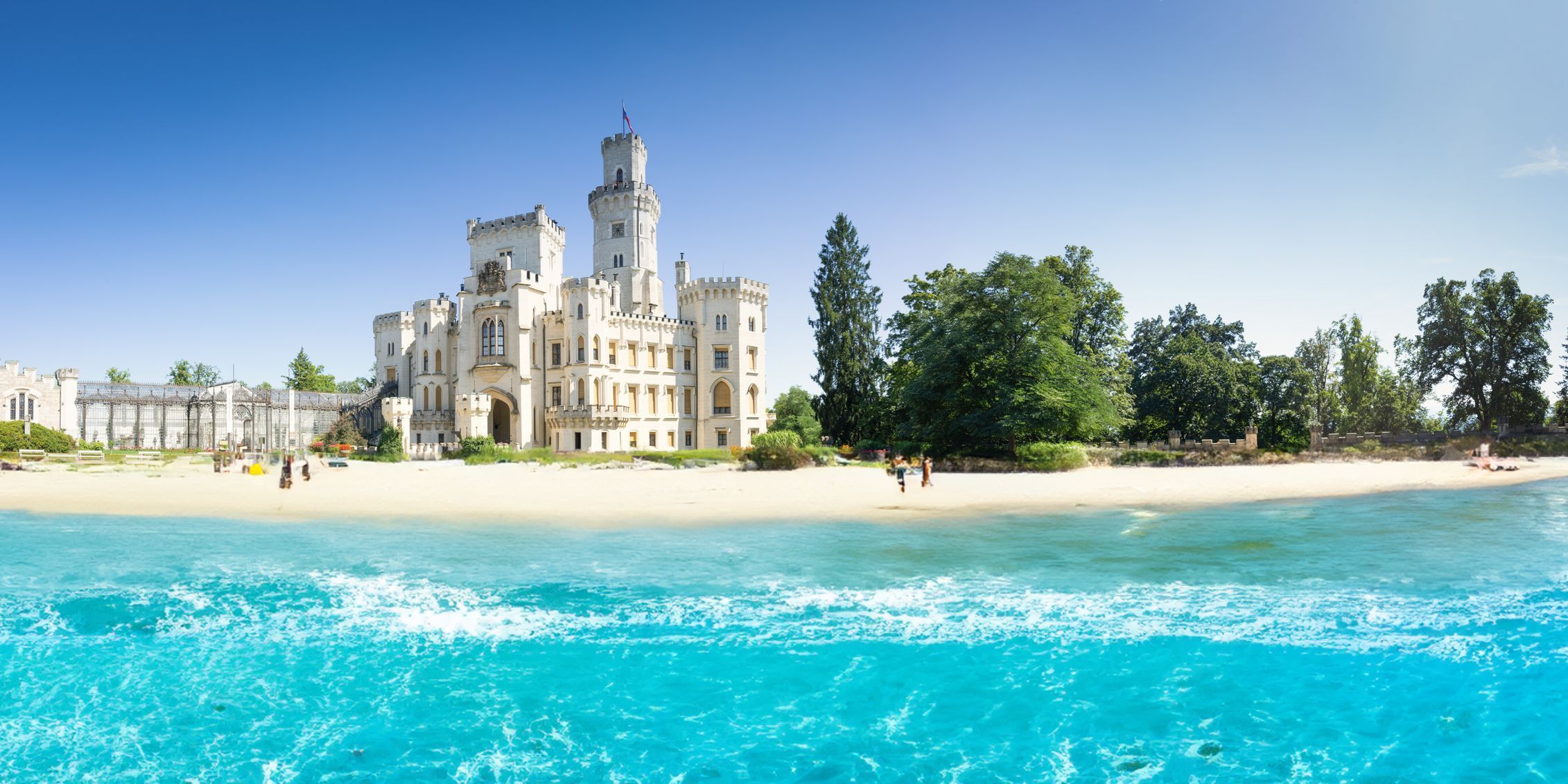 Jak by to vypadalo, kdyby Česko mělo své moře, koláž, umělá inteligence, fikce, moře, Česko, Magazín