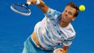 Australian Open 2015: Tomáš Berdych při semifinále s Andy Murraym