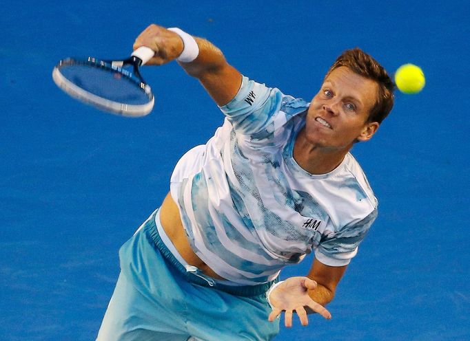 Australian Open 2015: Tomáš Berdych při semifinále s Andy Murraym