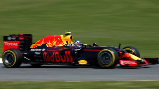 Red Bull F1 driver Max Verstappen drives during the third free practice