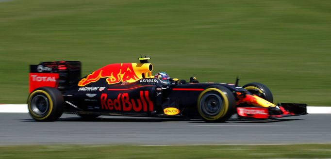 Red Bull F1 driver Max Verstappen drives during the third free practice