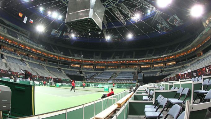O2 arena připravené na finále Davis cupu v roce 2012