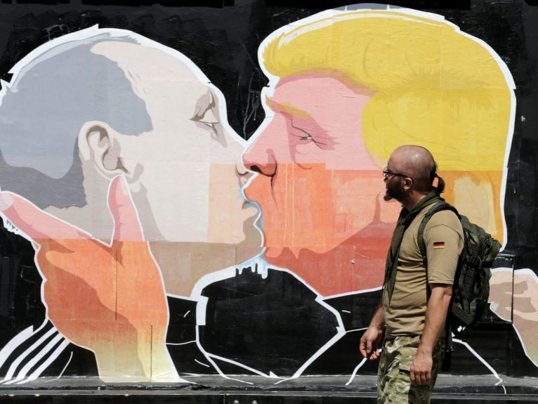 Putin a Trump. Grafitti v Litvě.