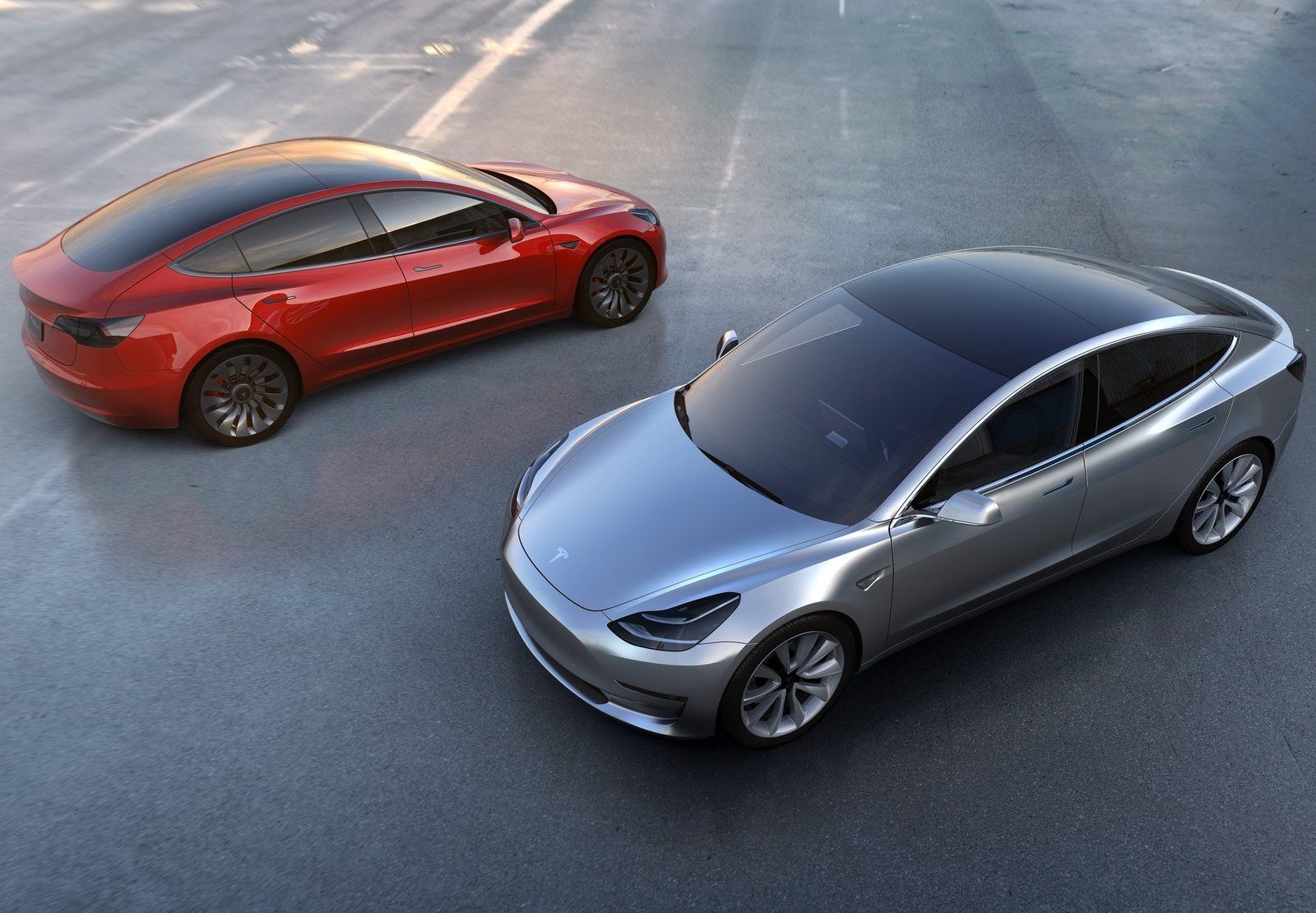 Tesla Model 3 - koncept - dva pohledy
