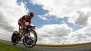 Australský cyklista Cadel Evans ze stáje BMC jede 19. etapu Tour de France 2012.