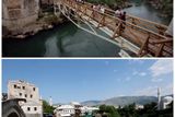13. září 1998 ještě visutý most nad Neretvou sloužil, dnes už neexistuje.