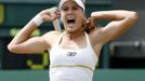 Nicole Vaidišová se raduje z postupu do čtvrtfinále Wimbledonu