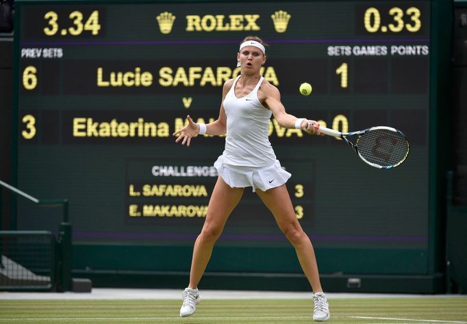 Lucie Šafářová ve čtvrtfinále Wimbledonu 2014