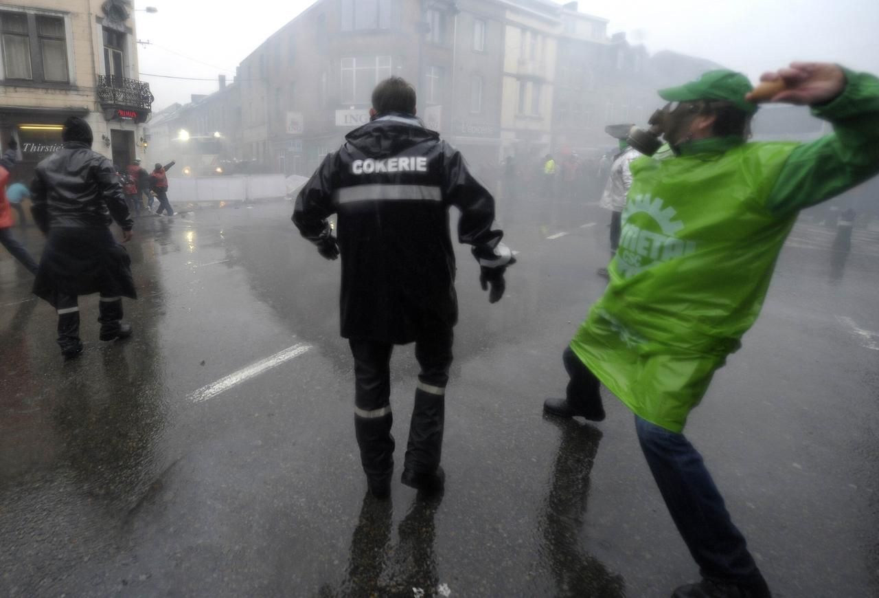 Fotogalerie: Boj belgických ocelářů proti propouštění