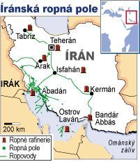 Mapa Írán, ropa, malá
