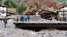 The governor of the Veneto region, Luca Zaia, 2nd from right, checks the devastation left behind after a week of bad weather in the Veneto region, northeastern Italy.