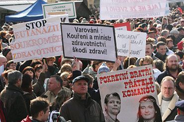Demonstrace zdravotníků v Praze