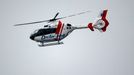 A medical evacuation helicopter takes to the air after the race was stopped following a crash by Marussia Formula One driver Jules Bianchi of France at the Japanese F1 Gr