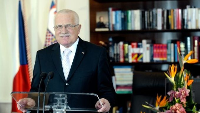 Václav Klaus při novoročním projevu, 1. ledna 2011.