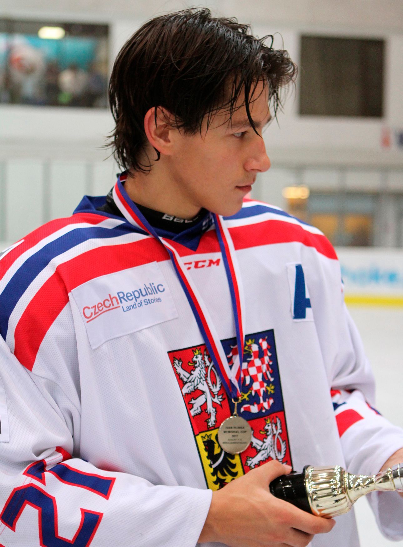 Hokej, česká reprezentace, Petr Čajka na Memoriálu Ivana Hlinky 2017. Břeclav