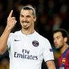 Paris St Germain's Zlatan Ibrahimovic gestures during their Champions League Group F soccer match against Barcelona at the Nou Camp stadium in Barcelona